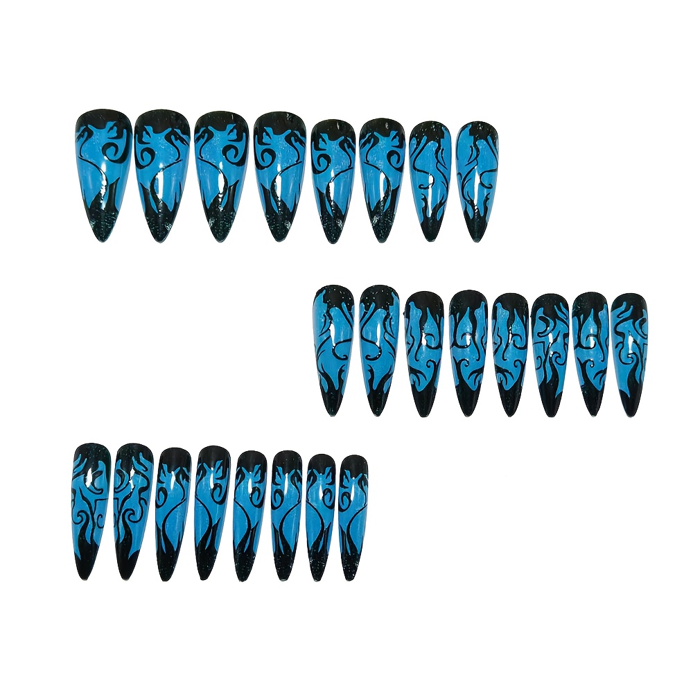 Long Pointed Press On Nails wi - Drip Tip Resin 评论和价格