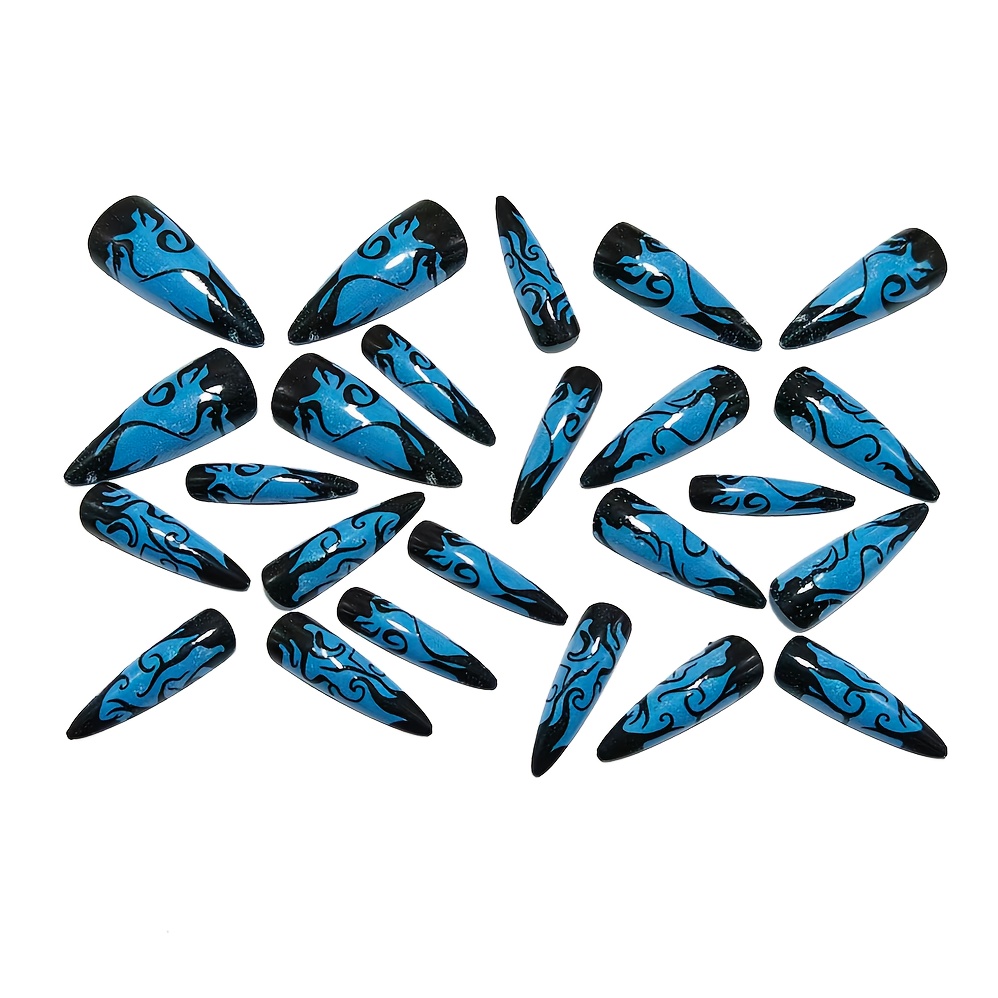 Long Pointed Press On Nails wi - Drip Tip Resin 评论和价格
