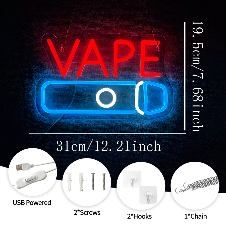 VAPE Shop Neon Sign for Smoke  - Vaping Shop 评论和价格