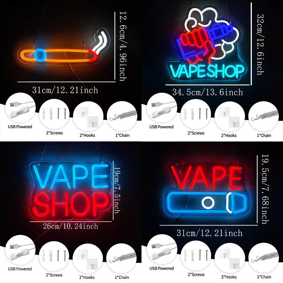 Light Up Sign For Smoke Store, - Vaping Shop 评论和价格