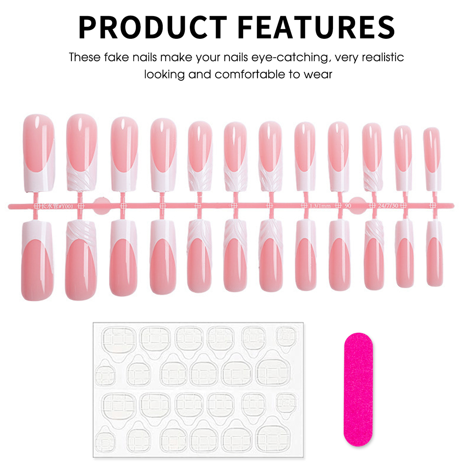 24Pcs Long Square Head Nails S - Drip Tip Resin 评论和价格