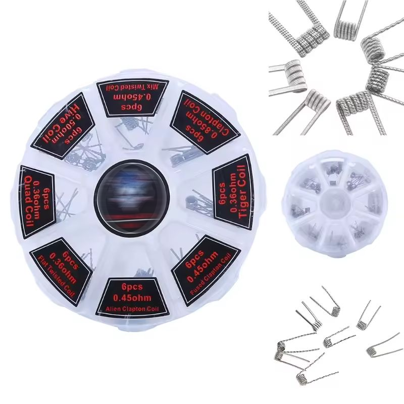 48Pcs/Set Pre Built Coils RTA  - Clapton Wire Pre Built 评论和价格