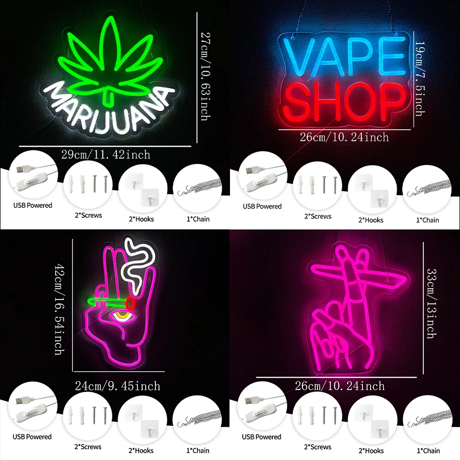 Vape Shop Neon Sign For Wall D - Vaping Shop 评论和价格