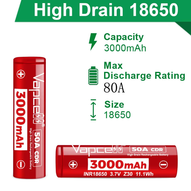 High Drain INR18650 Battery Va - Vape Battery 18650 评论和价格