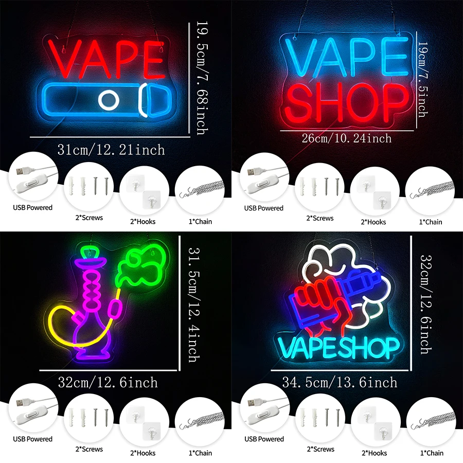 Vape Shop Neon Signs, Led Lett - Vaping Shop 评论和价格