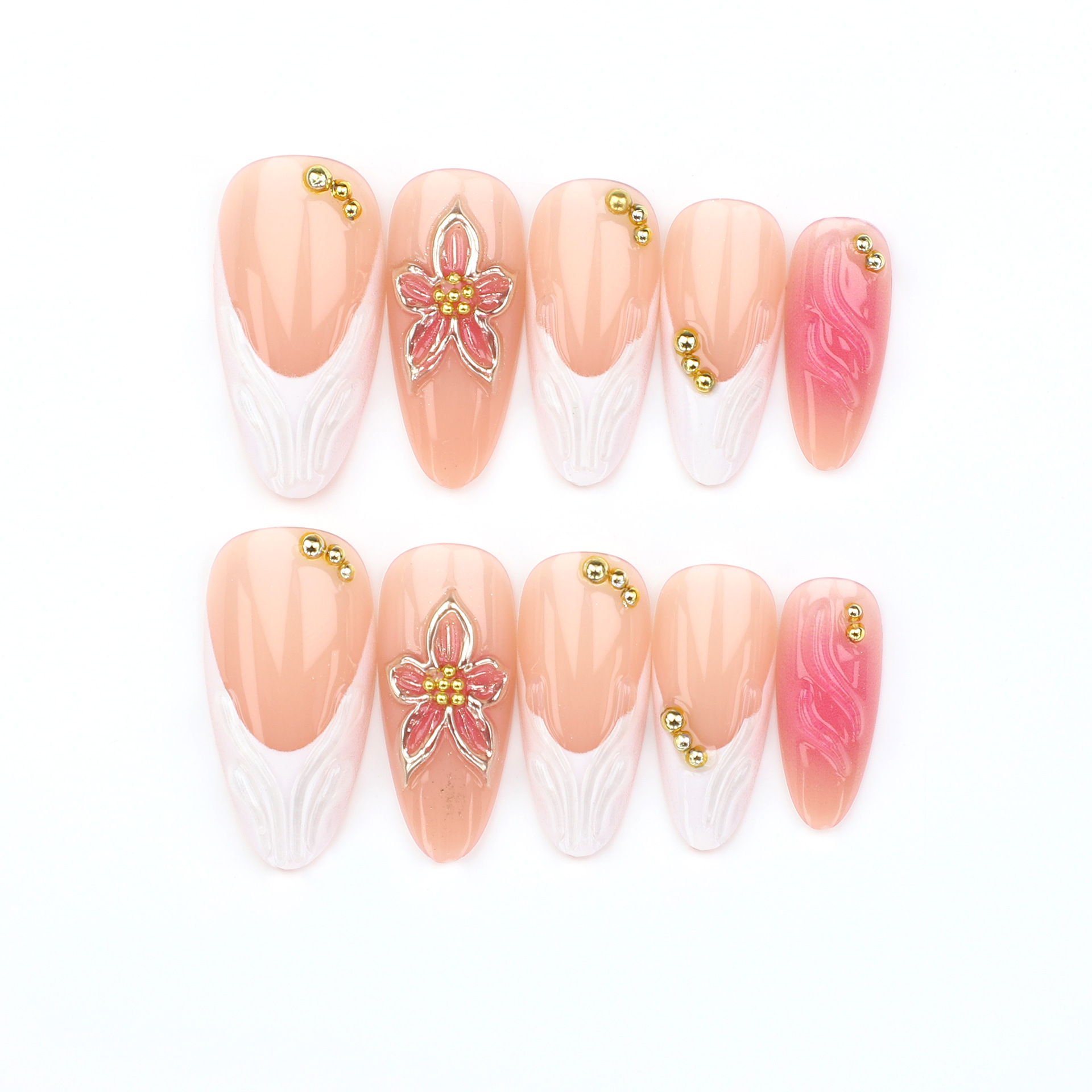 24pcs Simple White French Nude - Drip Tip Resin 评论和价格
